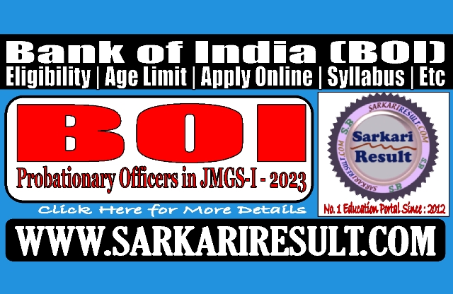 Sarkari Result Bank of India PO Recruitment 2023